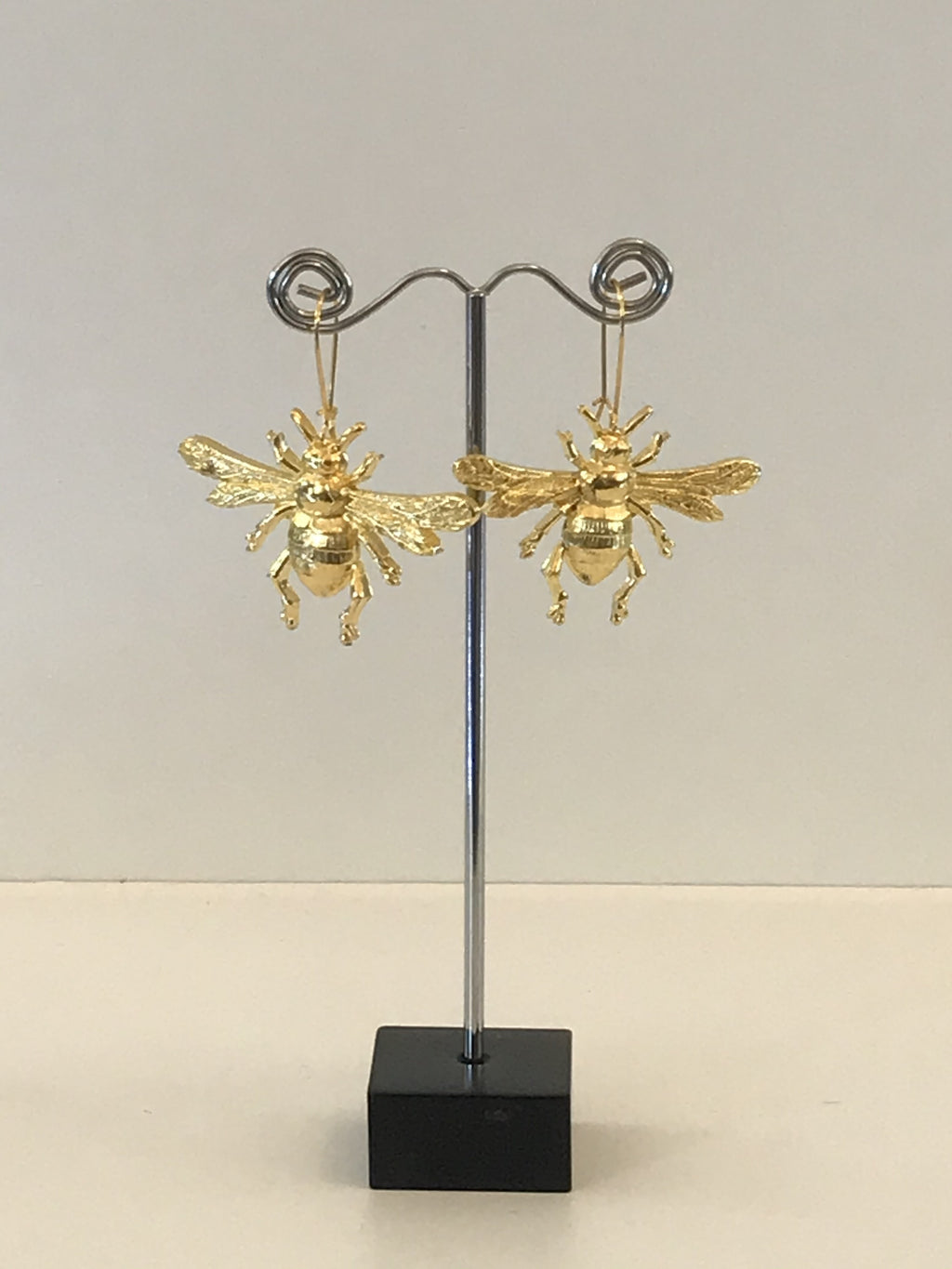 Gold Bee earring drop