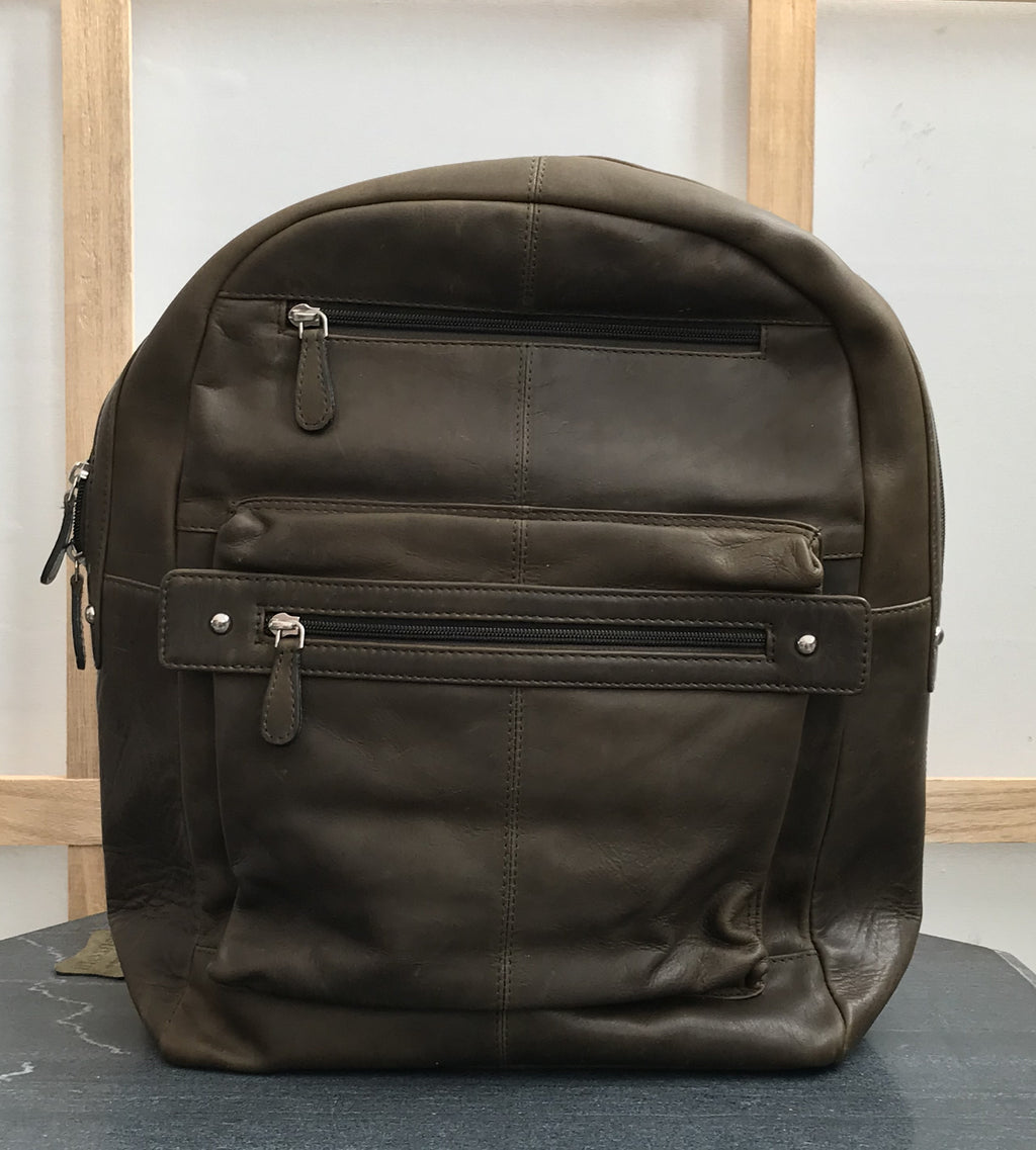 Green Leather backpack