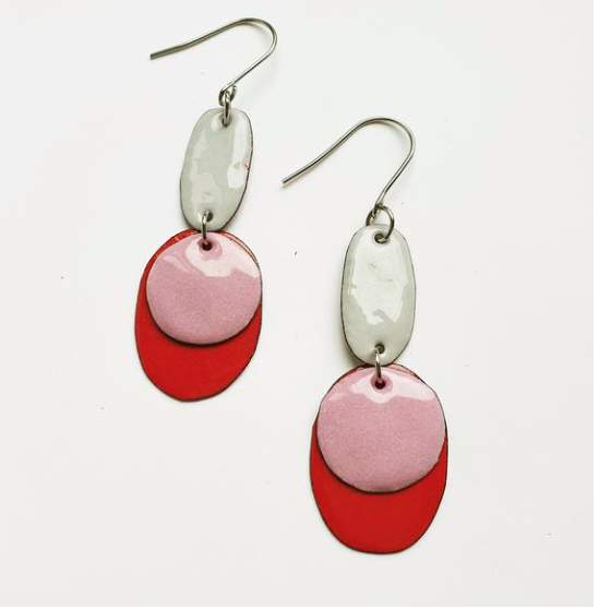 Grey/Red/Pink Dangles
