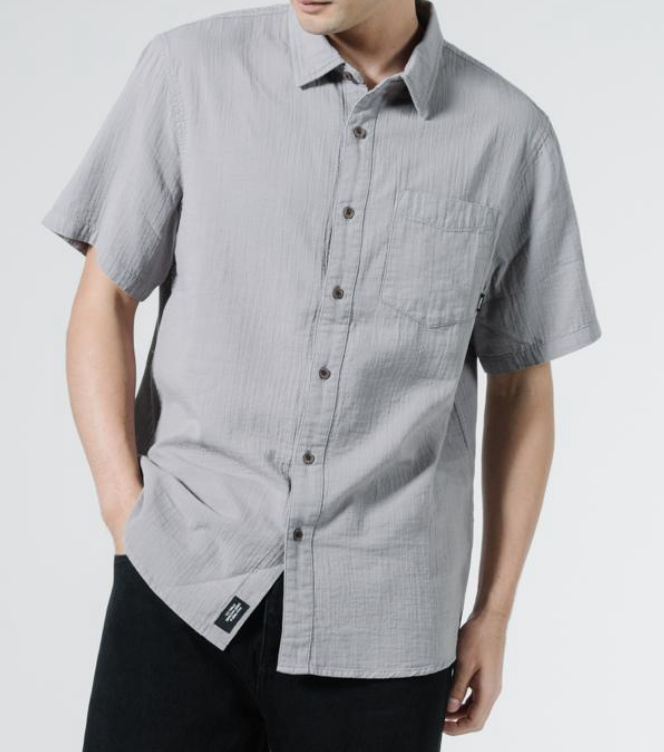 Drill S/S Shirt Washed Grey