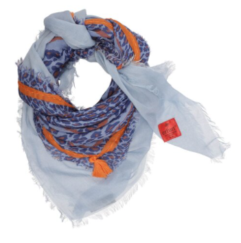 029 65 Blue square scarf silk