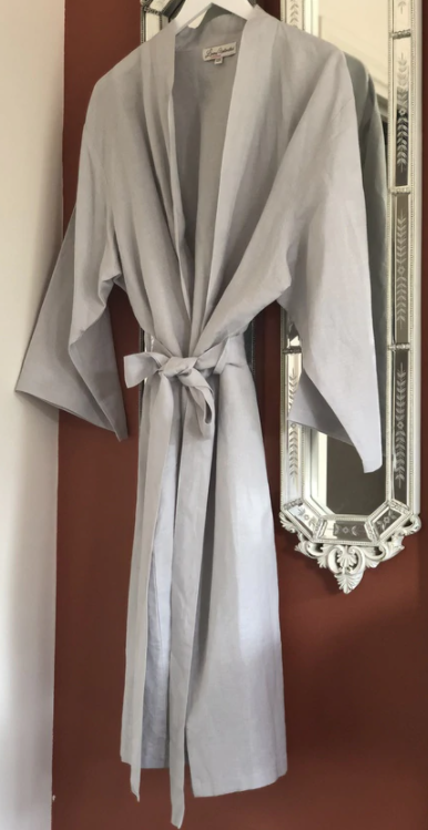 Grey Linen Robe
