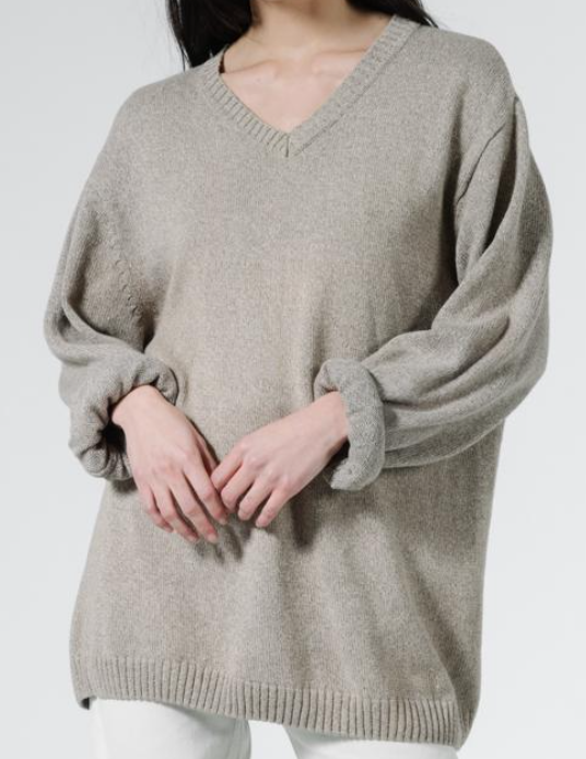mellow slouch knit -oat marle