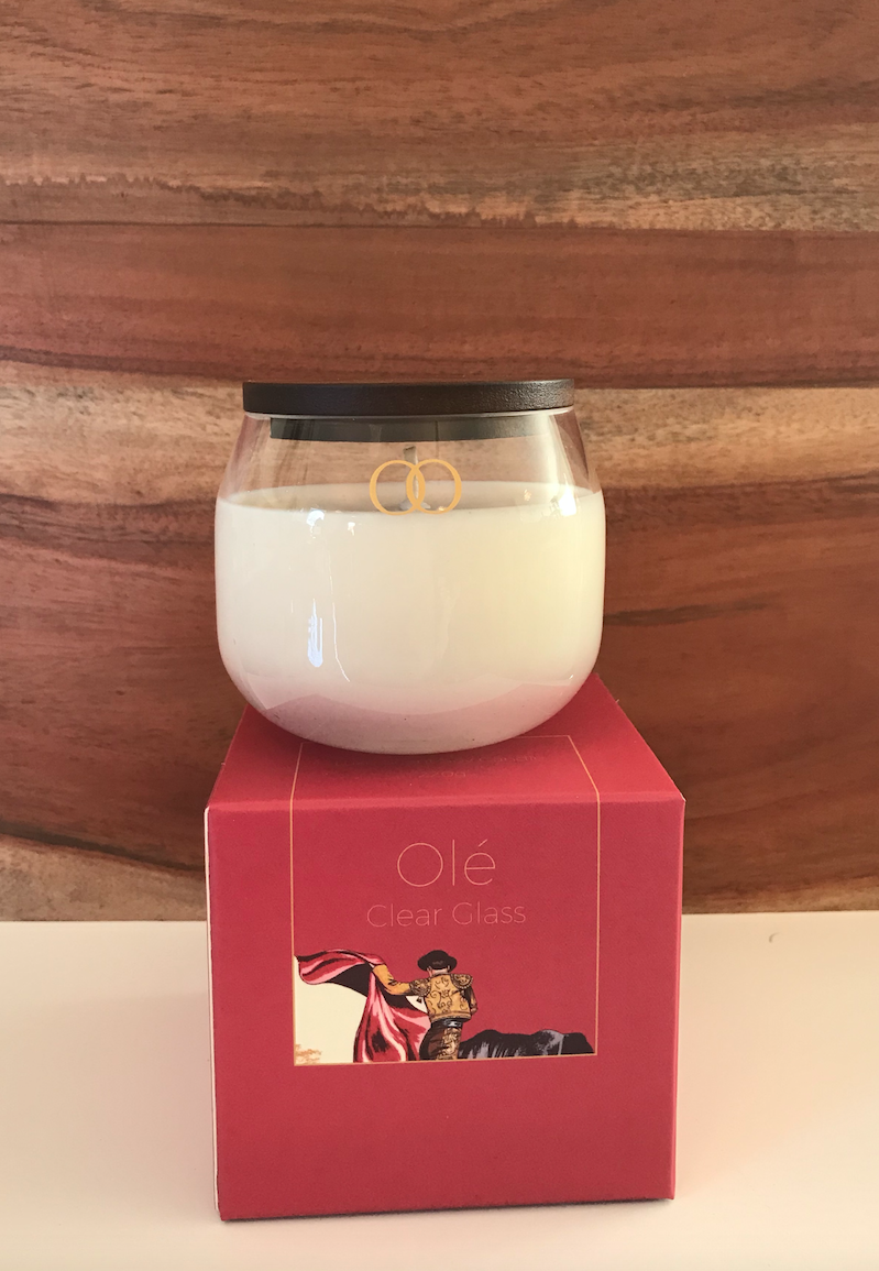 Ole Soy candle with Teak top