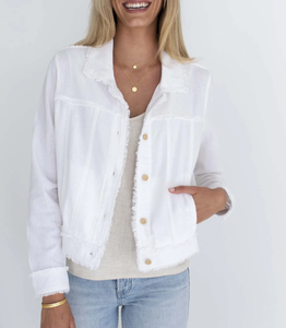 Isabella Linen Jacket White