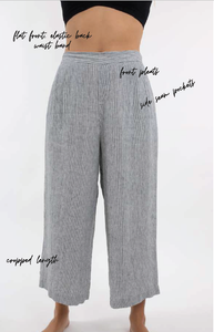Linen pant in Grey Micro stripe