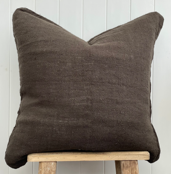 Anguston Handllomed Linen cushion 60x60 - Charcoal