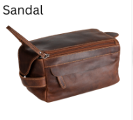 Leather toiletry Bag - Sandal
