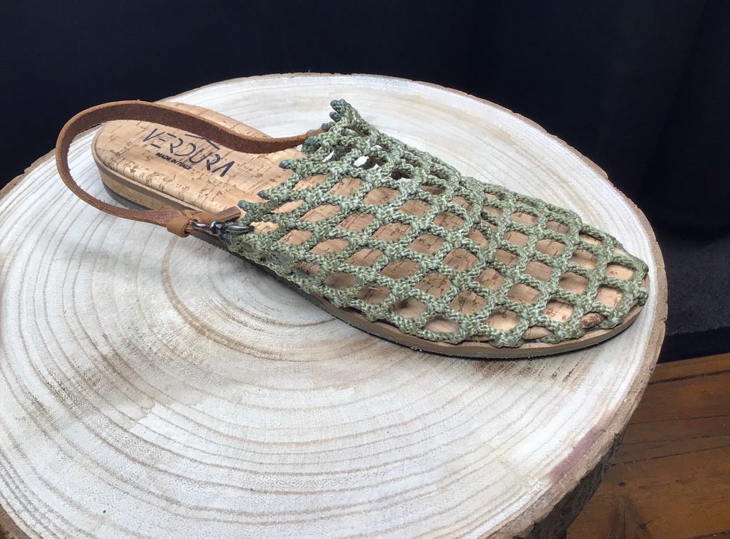 Recycled fishing net sandals  -green