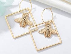 Bee Earrings in Square