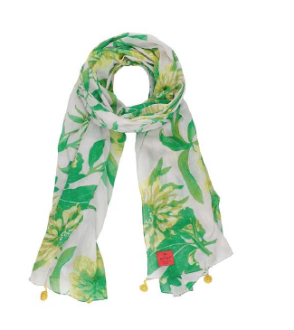 Floral Cotton Voile scarf primrose