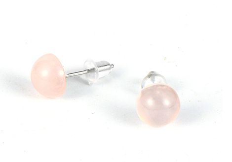 Rose quartz stud earring